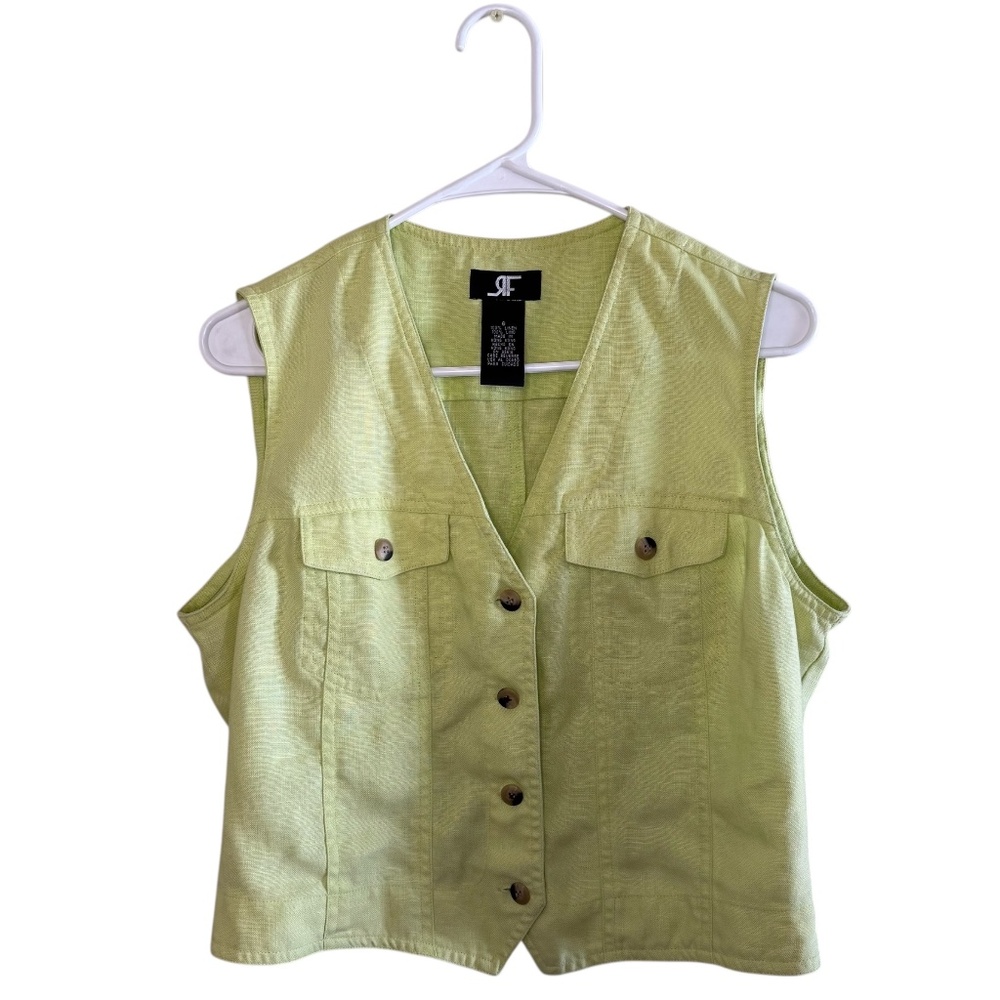 RF Bright Green Linen Vest